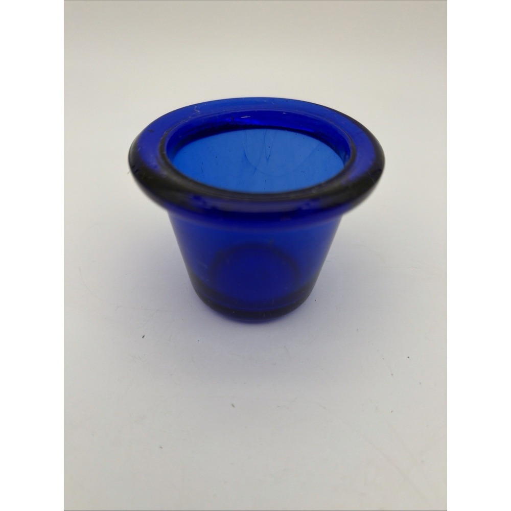 Cobalt Blue Glass Bowl Round Glossy Cobalt Glass Decorative Adult Pottery Art